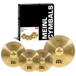 Made In Germany Plus a FREE 10” Splash HCS141620+10 2-YEAR WARRANTY Meinl Cymbal Set Box Pack with 14” Hihats 16” Crash 20” Ride HCS Traditional Finish Brass 